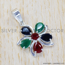 Sapphire 925 Sterling Silver Pendant (SJWP-298) Sapphire 925 Sterling Silver Pendant (SJWP-298)