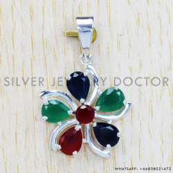 Sapphire 925 Sterling Silver Pendant (SJWP-298)