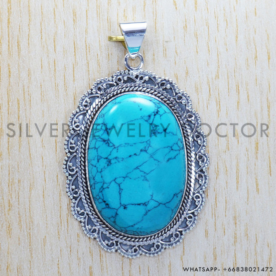 Turquoise 925 Sterling Silver Pendant (SJWP-313) Turquoise 925 Sterling Silver Pendant (SJWP-313)