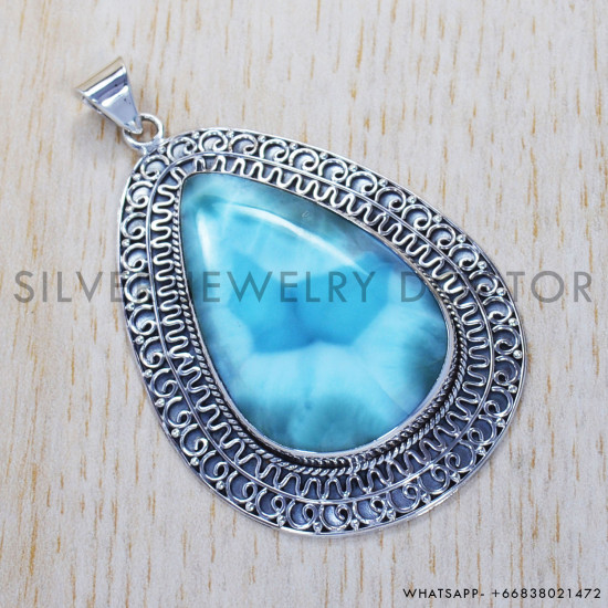 Larimar 925 Sterling Silver Pendant (SJWP-319) Larimar 925 Sterling Silver Pendant (SJWP-319)