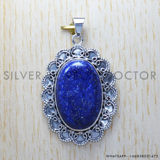 Lapis Lazuli 925 Sterling Silver Pendant (SJWP-321) Lapis Lazuli 925 Sterling Silver Pendant (SJWP-321)