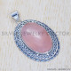 Rose Quartz 925 Sterling Silver Pendant (SJWP-331) Rose Quartz 925 Sterling Silver Pendant (SJWP-331)
