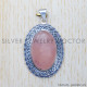Rose Quartz 925 Sterling Silver Pendant (SJWP-331) Rose Quartz 925 Sterling Silver Pendant (SJWP-331)