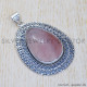 Rose Quartz 925 Sterling Silver Pendant (SJWP-338) Rose Quartz 925 Sterling Silver Pendant (SJWP-338)