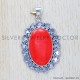 Coral 925 Sterling Silver Pendant (SJWP-340)