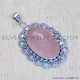 Rose Quartz 925 Sterling Silver Pendant (SJWP-343) Rose Quartz 925 Sterling Silver Pendant (SJWP-343)