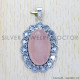 Rose Quartz 925 Sterling Silver Pendant (SJWP-343) Rose Quartz 925 Sterling Silver Pendant (SJWP-343)