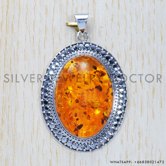 Amber 925 Sterling Silver Pendant (SJWP-344) Amber 925 Sterling Silver Pendant (SJWP-344)