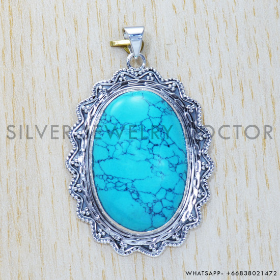 Turquoise 925 Sterling Silver Pendant (SJWP-347)