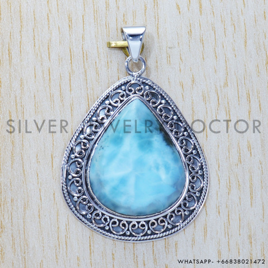 Larimar 925 Sterling Silver Pendant (SJWP-349) Larimar 925 Sterling Silver Pendant (SJWP-349)