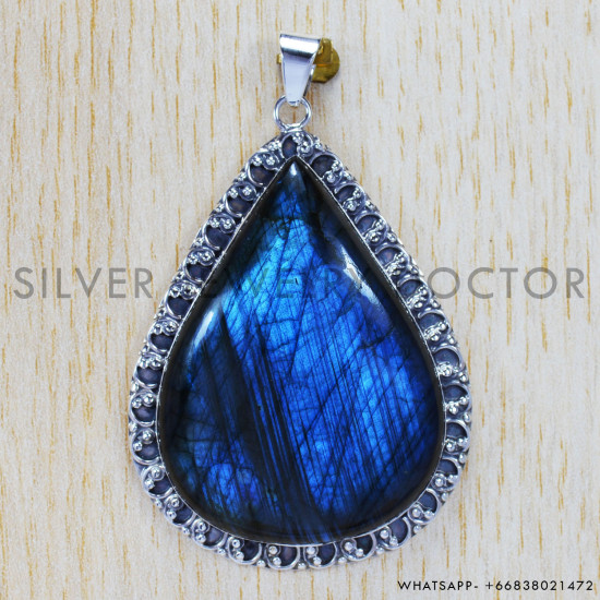 Labradorite 925 Sterling Silver Pendant (SJWP-35) Labradorite 925 Sterling Silver Pendant (SJWP-35)