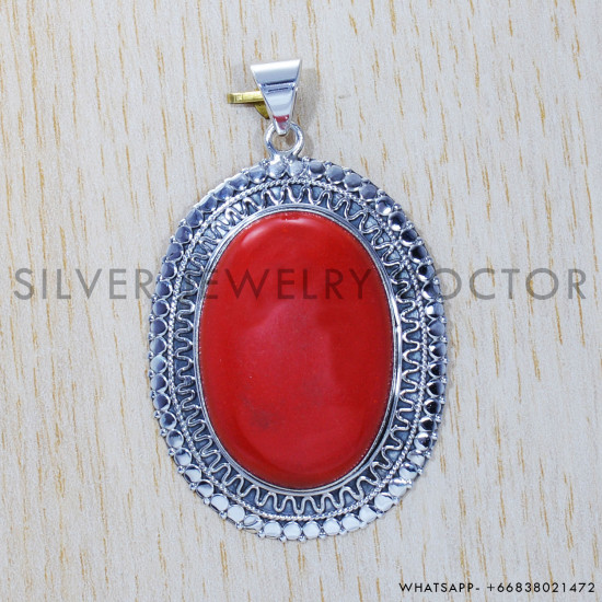 Coral 925 Sterling Silver Pendant (SJWP-351) Coral 925 Sterling Silver Pendant (SJWP-351)