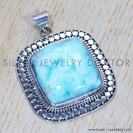 Larimar 925 Sterling Silver Pendant (SJWP-356) Larimar 925 Sterling Silver Pendant (SJWP-356)