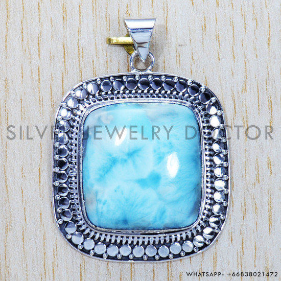 Larimar 925 Sterling Silver Pendant (SJWP-356) Larimar 925 Sterling Silver Pendant (SJWP-356)