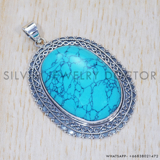 Turquoise 925 Sterling Silver Pendant (SJWP-360) Turquoise 925 Sterling Silver Pendant (SJWP-360)