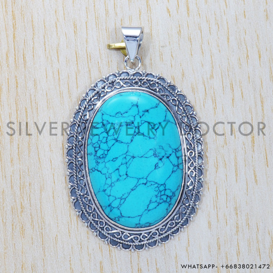 Turquoise 925 Sterling Silver Pendant (SJWP-360) Turquoise 925 Sterling Silver Pendant (SJWP-360)