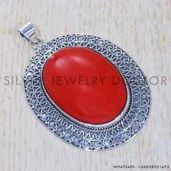 Coral 925 Sterling Silver Pendant (SJWP-362)