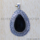 Black Onyx 925 Sterling Silver Pendant (SJWP-367)