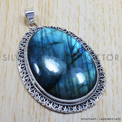 Labradorite 925 Sterling Silver Pendant (SJWP-37)