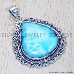 Larimar 925 Sterling Silver Pendant (SJWP-371)