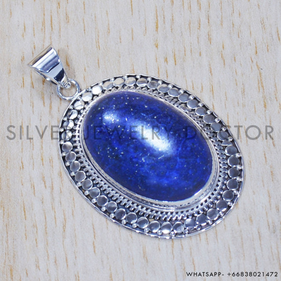 Lapis Lazuli 925 Sterling Silver Pendant (SJWP-372) Lapis Lazuli 925 Sterling Silver Pendant (SJWP-372)