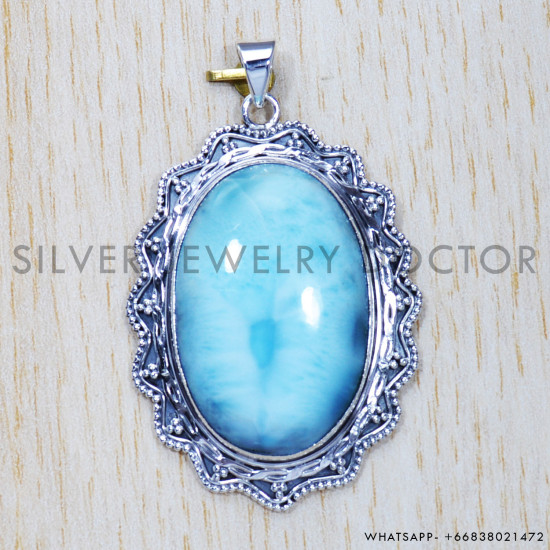 Larimar 925 Sterling Silver Pendant (SJWP-373) Larimar 925 Sterling Silver Pendant (SJWP-373)