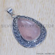 Rose Quartz 925 Sterling Silver Pendant (SJWP-376) Rose Quartz 925 Sterling Silver Pendant (SJWP-376)