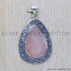 Rose Quartz 925 Sterling Silver Pendant (SJWP-376) Rose Quartz 925 Sterling Silver Pendant (SJWP-376)