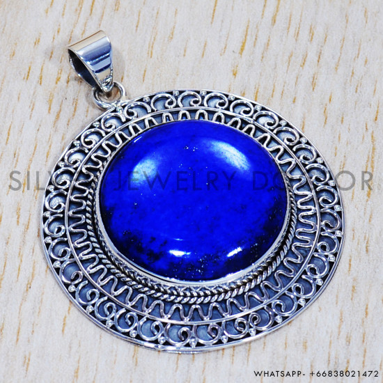 Lapis Lazuli 925 Sterling Silver Pendant (SJWP-380) Lapis Lazuli 925 Sterling Silver Pendant (SJWP-380)