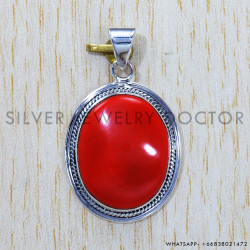 Coral 925 Sterling Silver Pendant (SJWP-384)