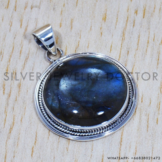 Labradorite 925 Sterling Silver Pendant (SJWP-386) Labradorite 925 Sterling Silver Pendant (SJWP-386)