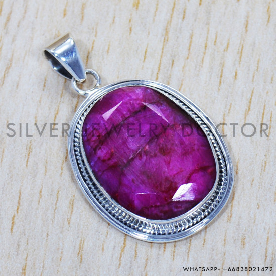 Ruby 925 Sterling Silver Pendant (SJWP-392) Ruby 925 Sterling Silver Pendant (SJWP-392)