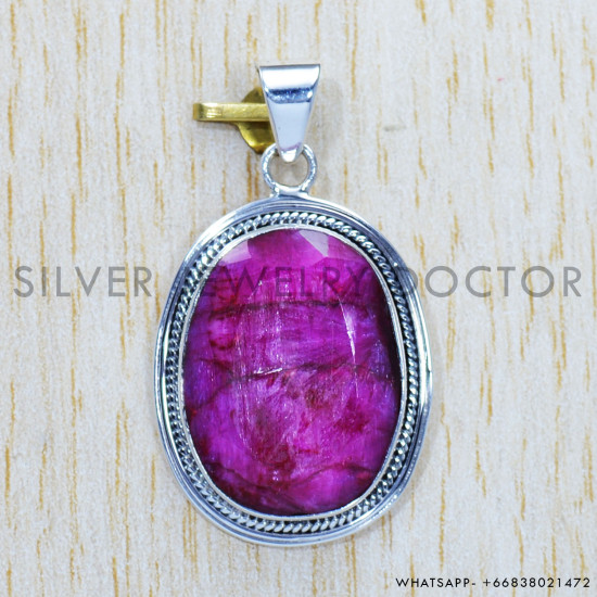 Ruby 925 Sterling Silver Pendant (SJWP-392) Ruby 925 Sterling Silver Pendant (SJWP-392)