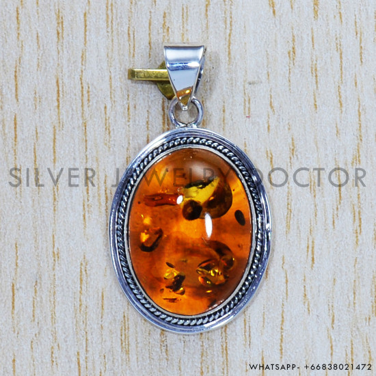 Amber 925 Sterling Silver Pendant (SJWP-400) Amber 925 Sterling Silver Pendant (SJWP-400)