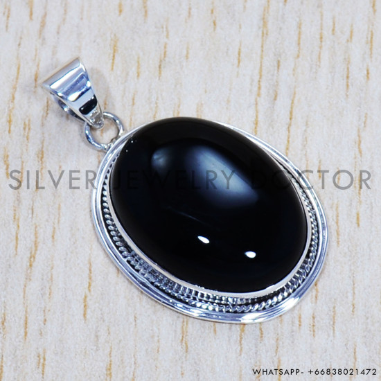 Black Onyx 925 Sterling Silver Pendant (SJWP-403) Black Onyx 925 Sterling Silver Pendant (SJWP-403)