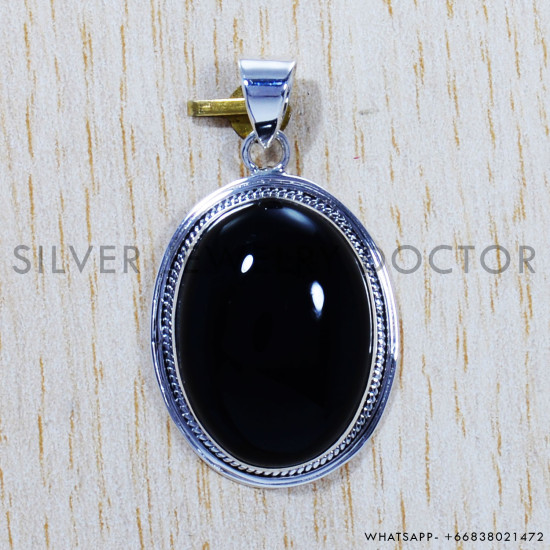 Black Onyx 925 Sterling Silver Pendant (SJWP-403) Black Onyx 925 Sterling Silver Pendant (SJWP-403)