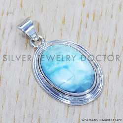 Larimar 925 Sterling Silver Pendant (SJWP-408)