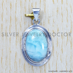 Larimar 925 Sterling Silver Pendant (SJWP-408)