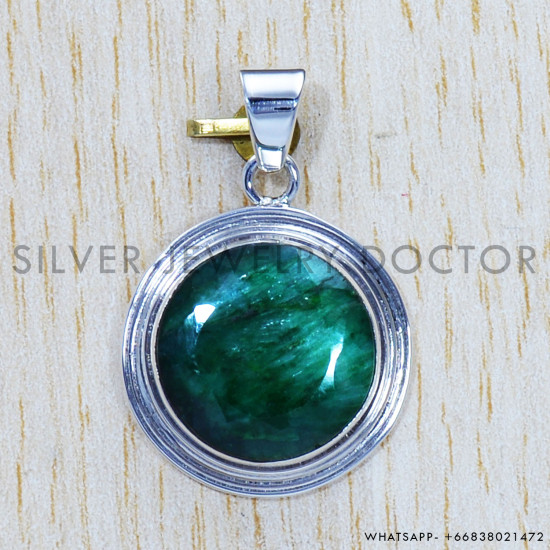 Emerald 925 Sterling Silver Pendant (SJWP-411) Emerald 925 Sterling Silver Pendant (SJWP-411)