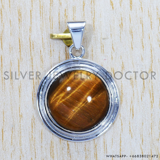 Tiger Eye 925 Sterling Silver Pendant (SJWP-414) Tiger Eye 925 Sterling Silver Pendant (SJWP-414)