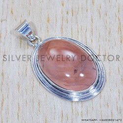 Rose Quartz 925 Sterling Silver Pendant (SJWP-416)