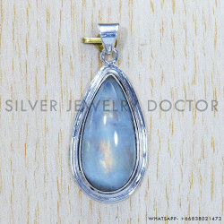 Rainbow Moonstone 925 Sterling Silver Pendant (SJWP-417)