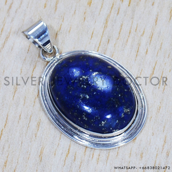 Lapis Lazuli 925 Sterling Silver Pendant (SJWP-420) Lapis Lazuli 925 Sterling Silver Pendant (SJWP-420)