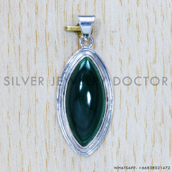 Malachite 925 Sterling Silver Pendant (SJWP-423)