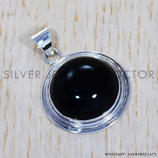 Black Onyx 925 Sterling Silver Pendant (SJWP-427) Black Onyx 925 Sterling Silver Pendant (SJWP-427)