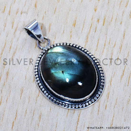 Labradorite 925 Sterling Silver Pendant (SJWP-428) Labradorite 925 Sterling Silver Pendant (SJWP-428)