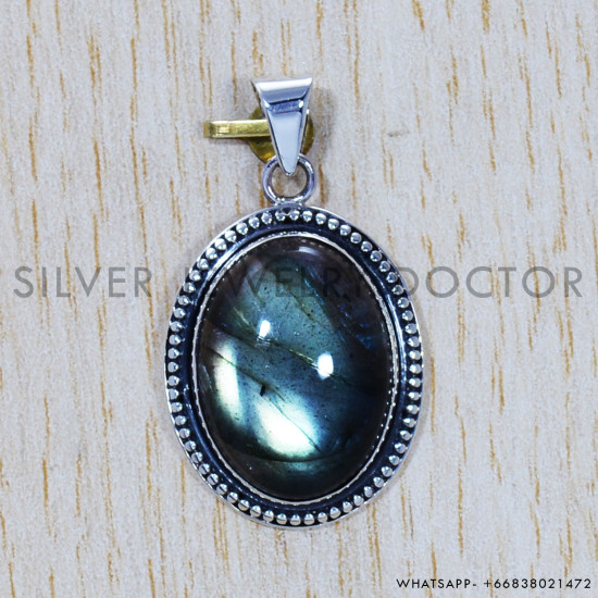 Labradorite 925 Sterling Silver Pendant (SJWP-428) Labradorite 925 Sterling Silver Pendant (SJWP-428)