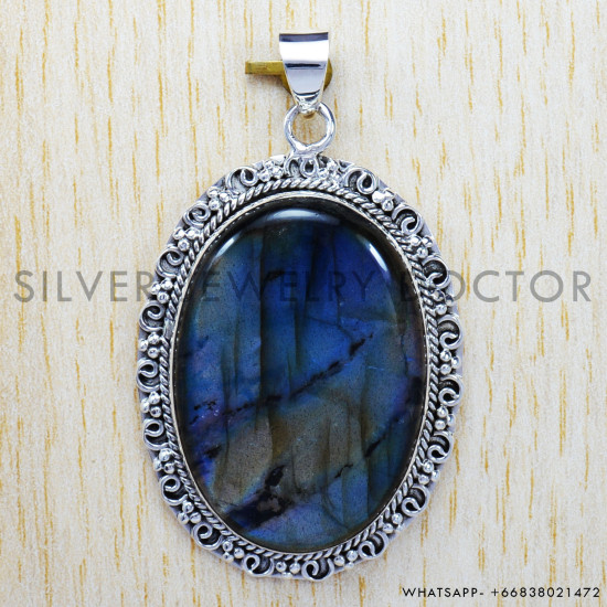 Labradorite 925 Sterling Silver Pendant (SJWP-43) Labradorite 925 Sterling Silver Pendant (SJWP-43)