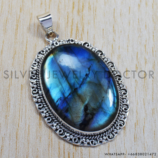 Labradorite 925 Sterling Silver Pendant (SJWP-43) Labradorite 925 Sterling Silver Pendant (SJWP-43)
