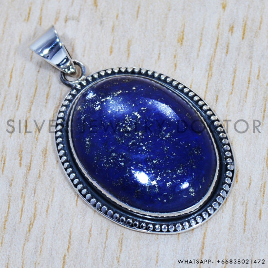 Lapis Lazuli 925 Sterling Silver Pendant (SJWP-433) Lapis Lazuli 925 Sterling Silver Pendant (SJWP-433)